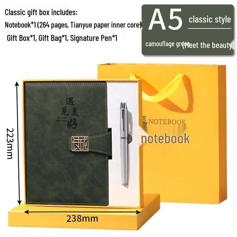 A5 Custom Strap Diary Notebook with Logo in Gift Box