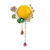 Lotus Pond Moonlit lotus brooch, new Chinese ancient style women's high-end texture tassel brooch, design sense brooch