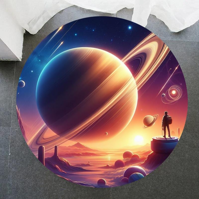 

Круглый ковер Galaxy Вселенная Космос Туманность Звезда Звездный Ковер Круглый Коврик для пола для Спальни Игровой комнаты Детской комнаты Противоскользящий Дверной коврик 40x40cm(15x15 inch)