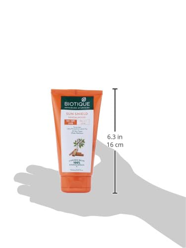 Biotique Bio Sandalwood Sunscreen Lotion SPF 50+ For All Skin Types | Ultra Soothing & Water Resistant | 150ml