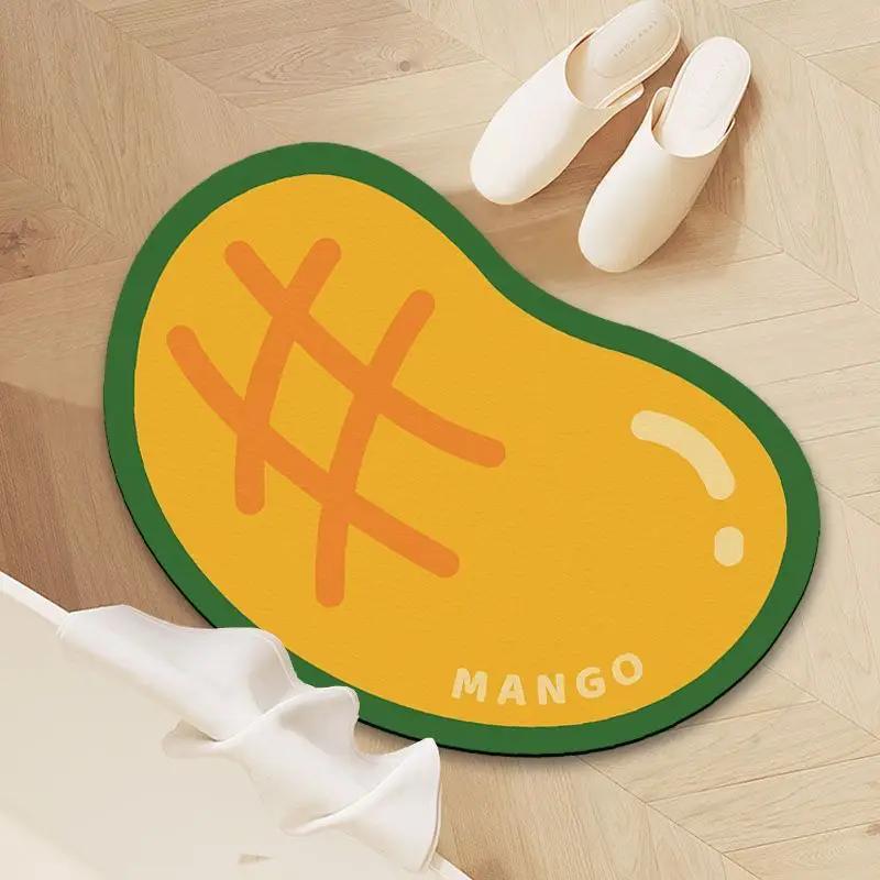 Carpet bathroom absorbent, dirt resistant, non slip floor mat, bathroom diatom mud foot mat, fruit shaped bathroom door