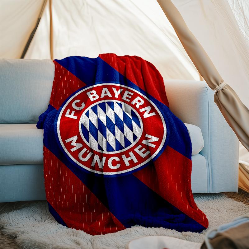 FC Bayern München logo printed throw blanket—soft,warm;versatile blanket for all seasons—perfect as &air-conditioning throw,nap blanket