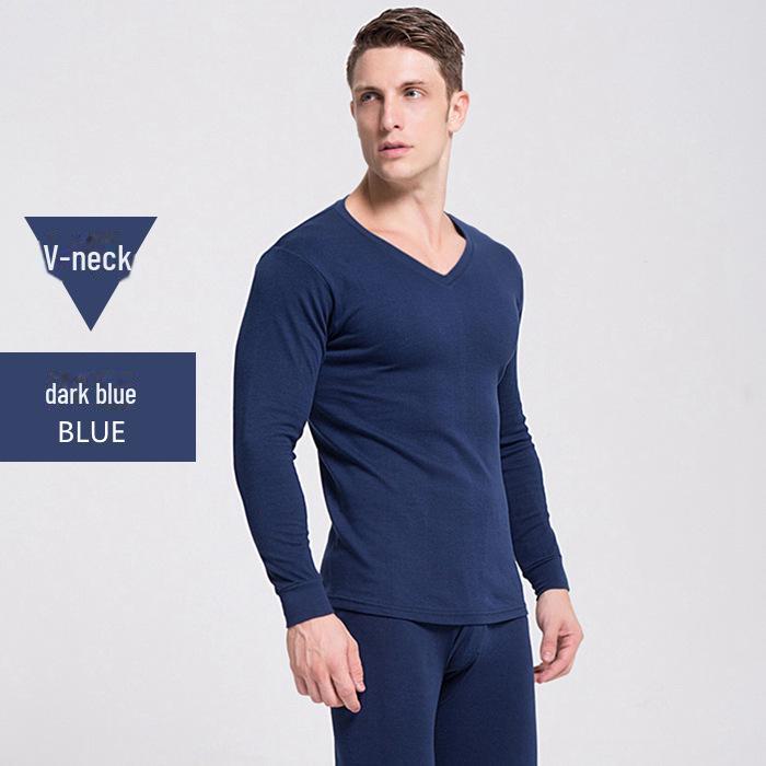 Set de haine de toamnă pentru bărbați: Pulover și Pantaloni din Bumbac Ușor - Articole Termice pentru Vârsta Mijlocie și Persoane Vârstnice