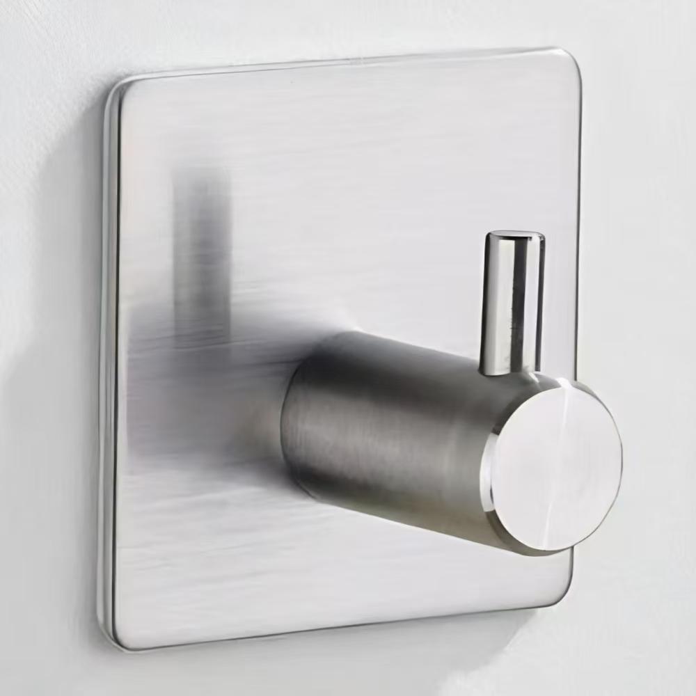 

Adhesive Wall Hooks Heavy Duty Waterproof Stainless Steel 6 Pack Bathroom Kitchen Bedroom M серебряный