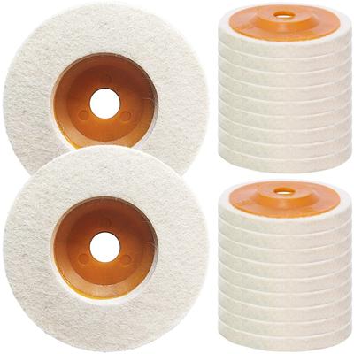 Dodtazz Grinder Disc Sander Buff Replacement Wool 10cm Diameter Felt, (20 Ultra-Fine Bristles)