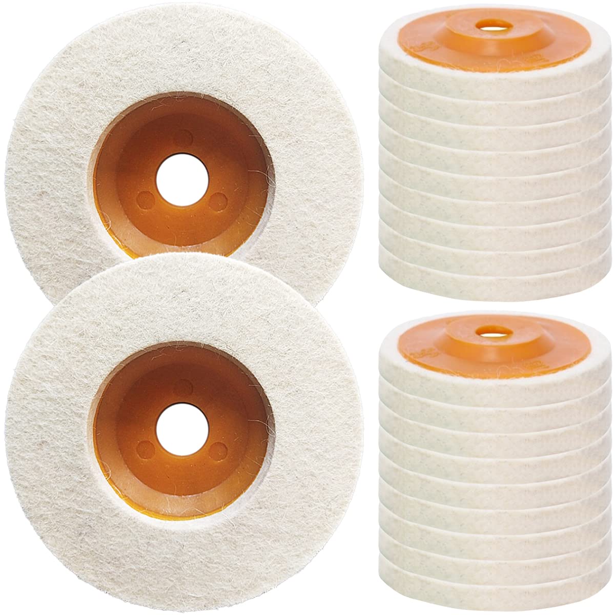 

dodtazz Grinder Disc Sander Buff Replacement Wool 10cm Diameter Felt, (20 Ultra-Fine Bristles)