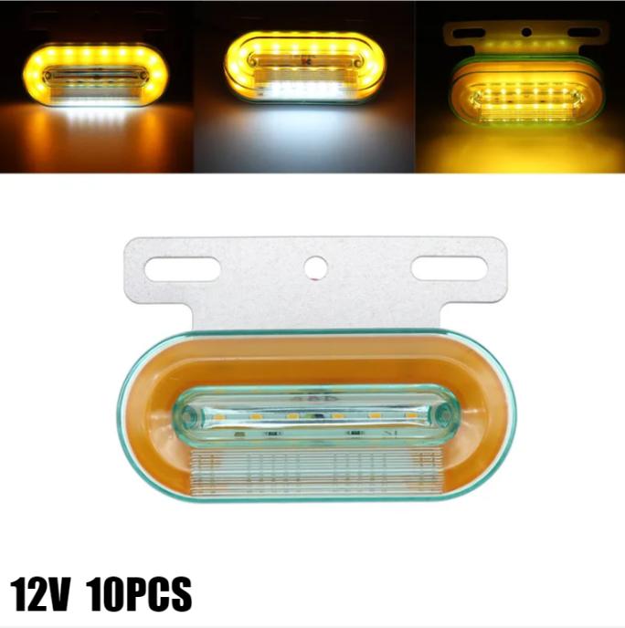 10 stk 12LED-sidemarkeringslys Signalindikatorlamper Advarsel Baklys 3 Modi Tilhenger Lastebil Lastebil Camping Led Car 12V/24V