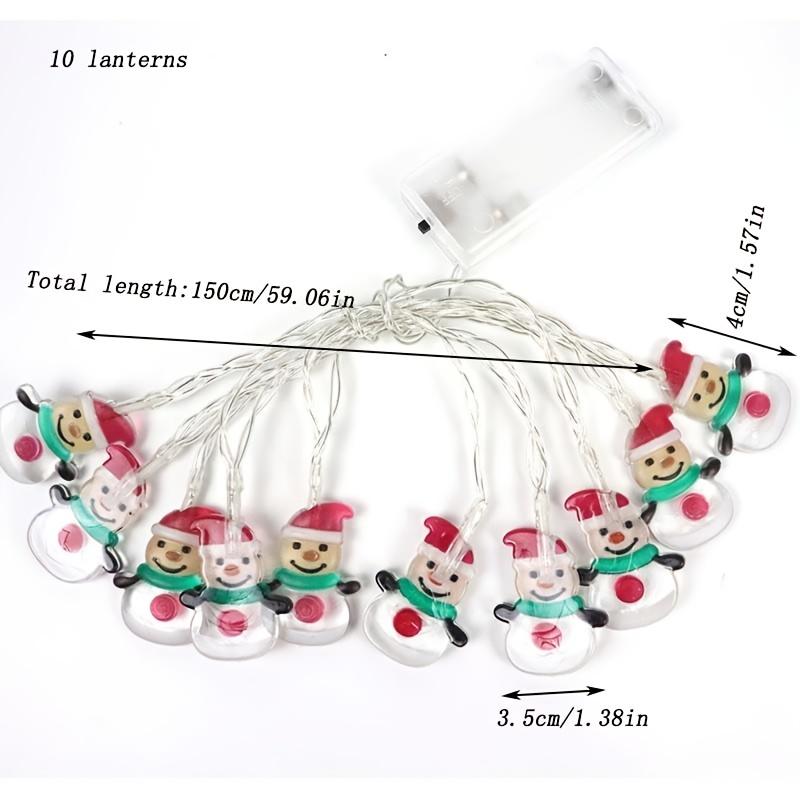 1pc Holiday LED Light String Christmas Decoration with Santa Snowman for Tree Room