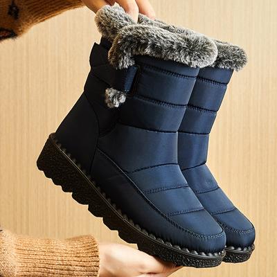 Dámské boty Trend Zimní boty pro ženy Zimní boty Kotníkové Nízké podpatky Botas Mujer Nepromokavé Sněhule S kožichem Boty