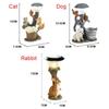 Lawn Lamp Cat Sculpture Solar Garden Animal Statue Squirrel Statue Ornament Animal Light Decor