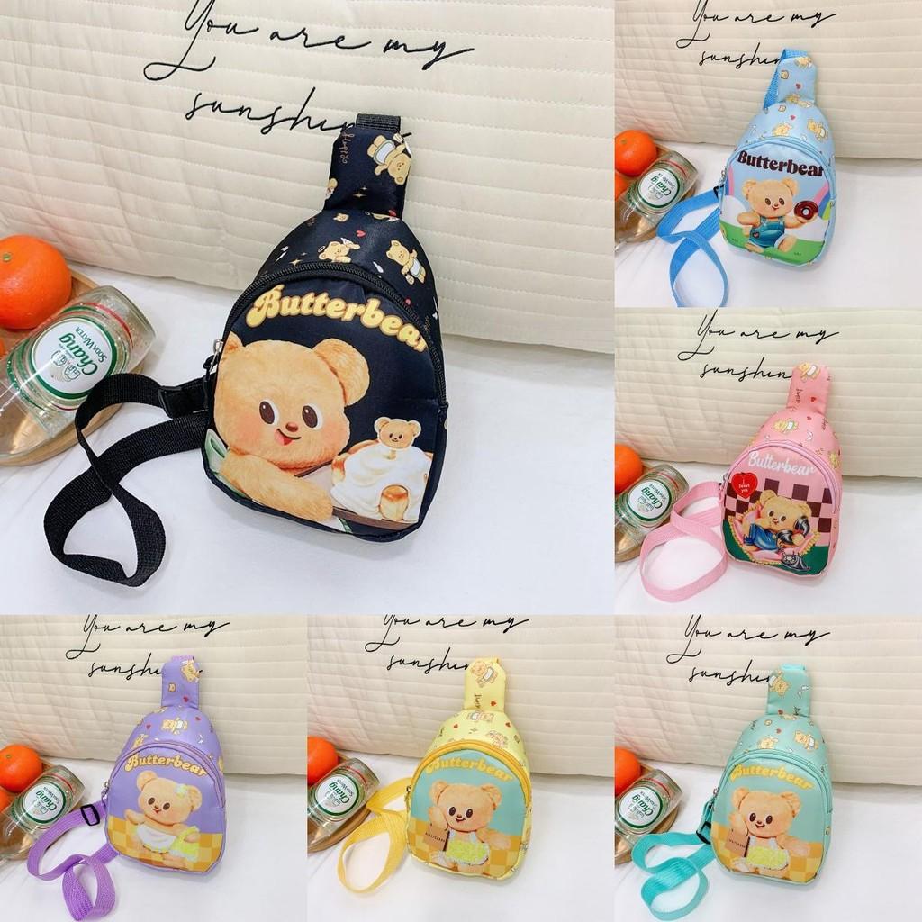 Butter Bear Bag Kids Print Nylon Crossbody Bags Spacious Designs Breathable
