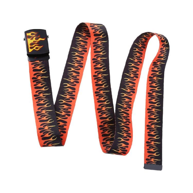Korean Style Unisex Flame Grain Waistband 130cm Length Adjustable Canvas Belt