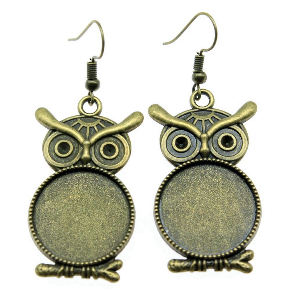Round Cabochon Base Dangle Earrings DIY Jewelry Findings For Handmade Gifts