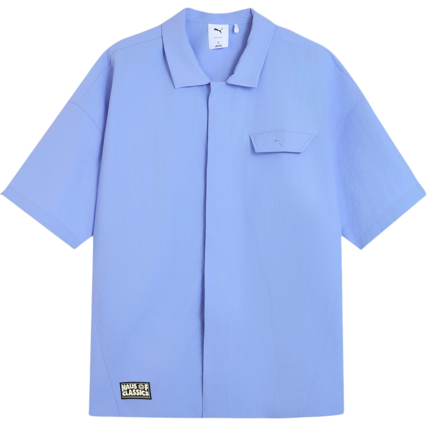 

Puma Classics Woven Haus Of Loose Collar Fashion Soft Short Sleeve Shirt Unisex shirts Lavender-Purple 631555-47 XXL