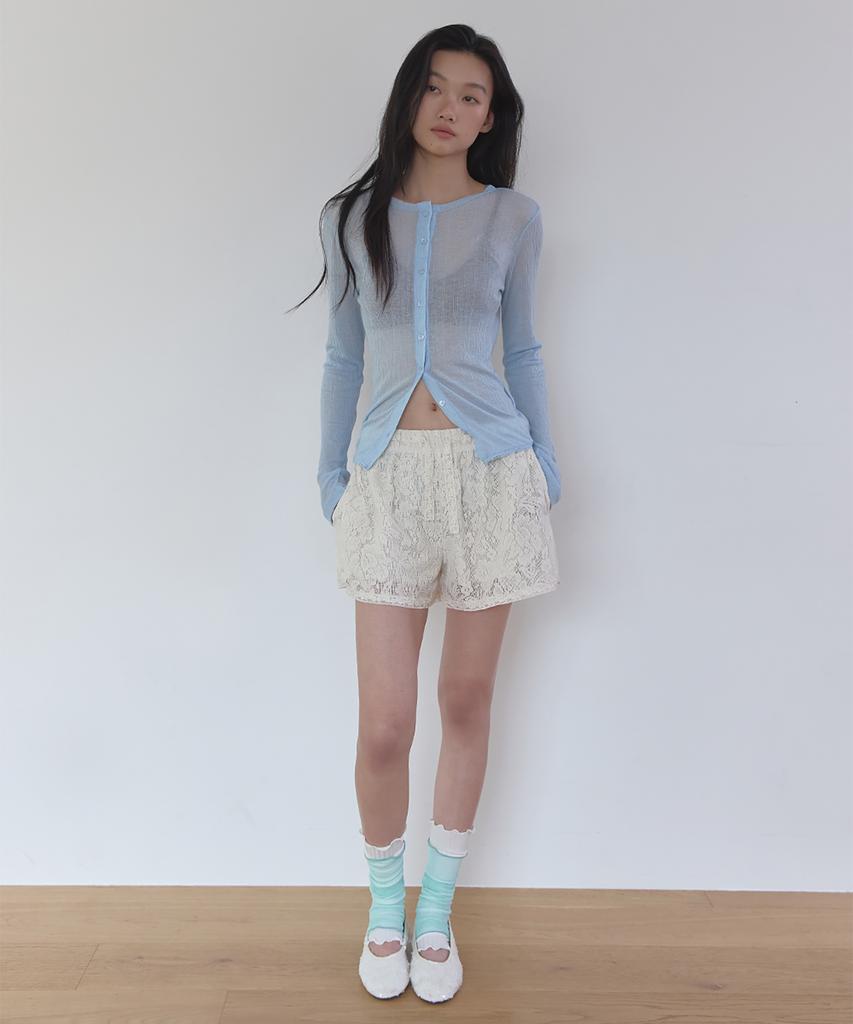 Lonkeu Floral Lace Banding Shorts (Ivory)