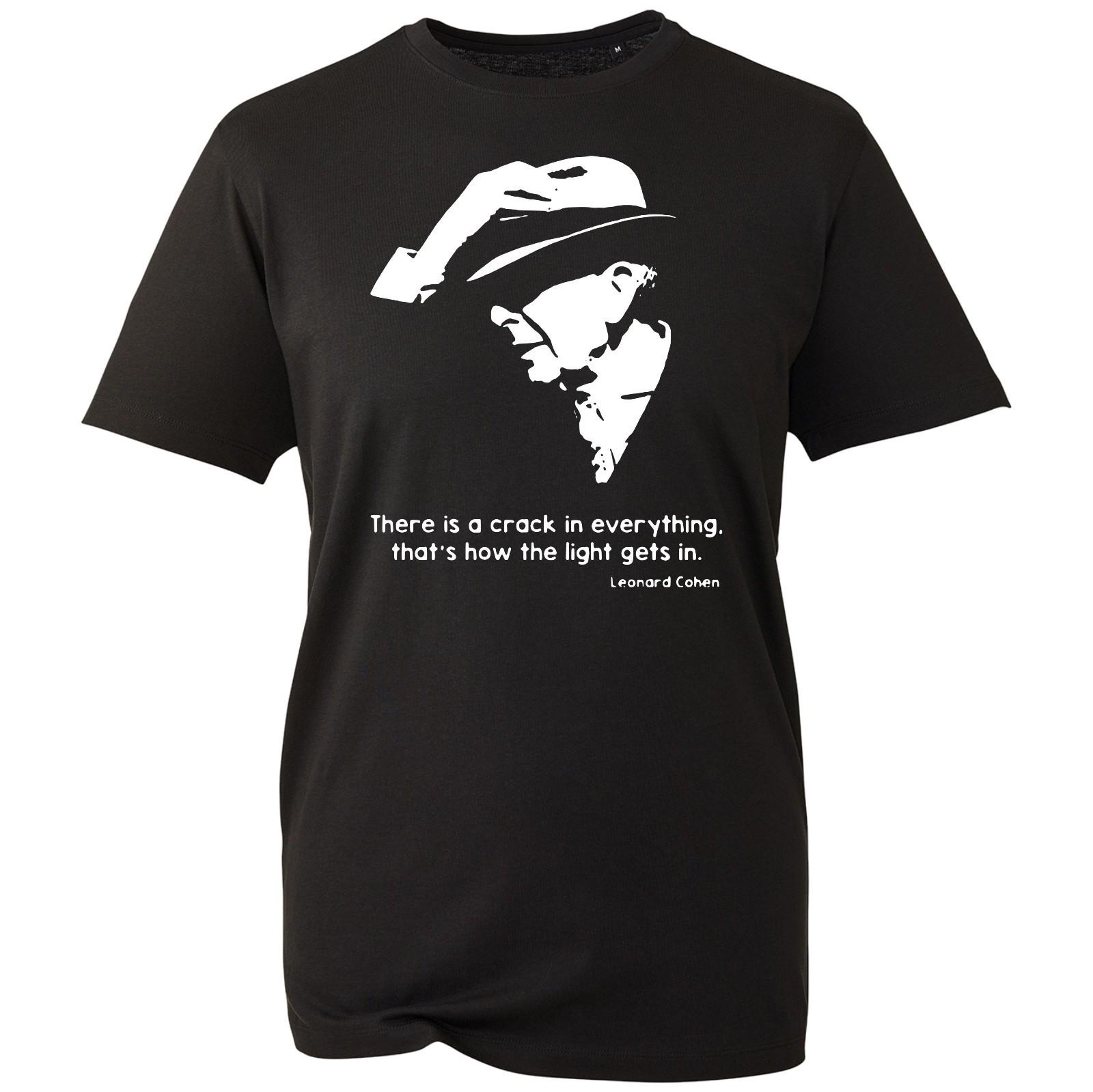 Leonard Cohen There Is A Crack In Everything Song Anthem Inspired Gift T-shirt S