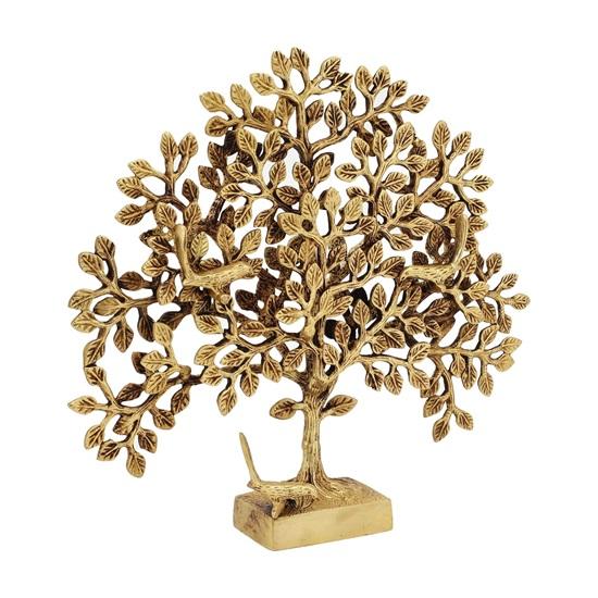 Reines Messing Kalpavriksha Baum Schauobjekt Vogel Lebensbäume Heimdeko Geschenk für Glück Vastu und Fengshui Beste Wohnzimmer Tischdekoration