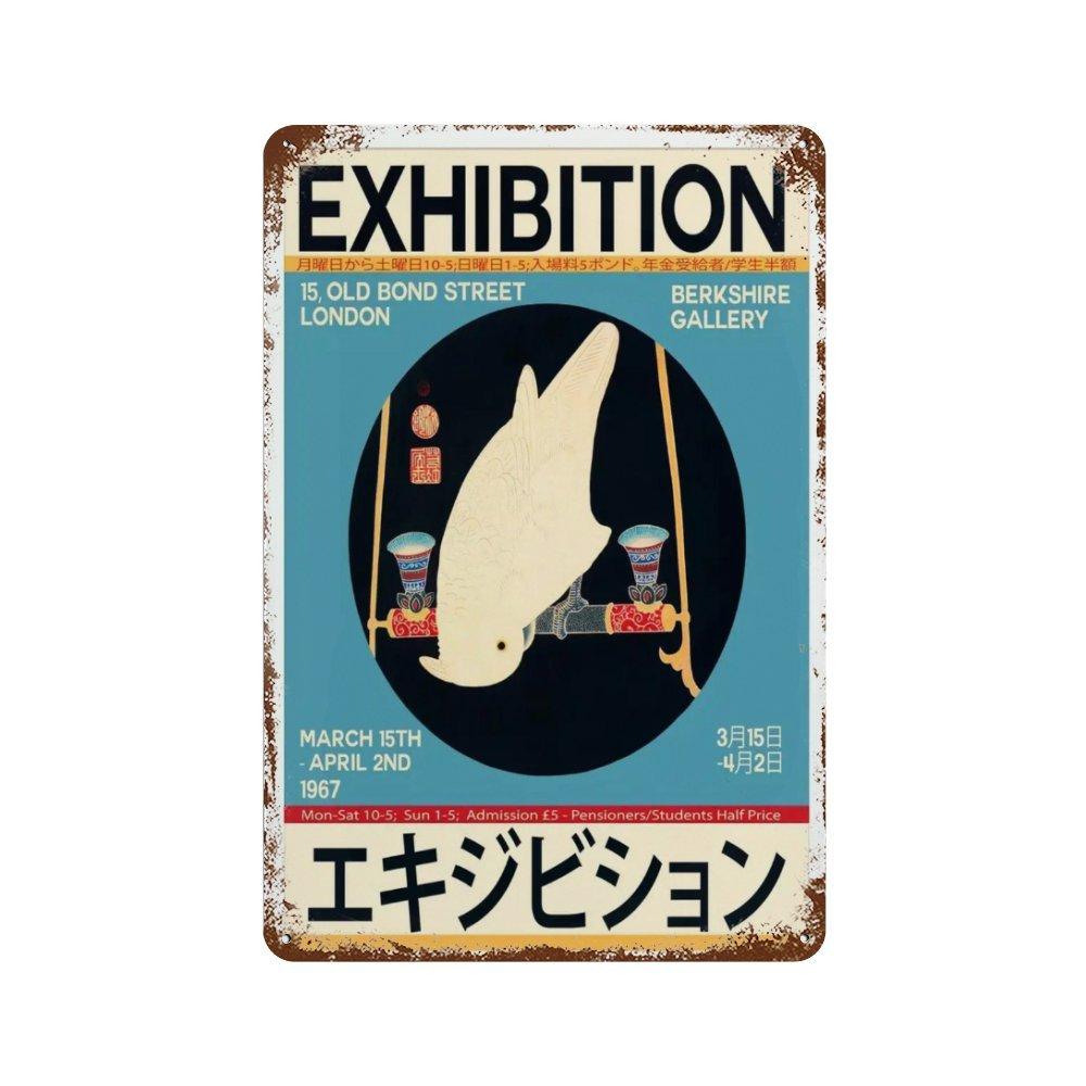 Vintage Japan Art Metal Tin Sign Yayoi Kusama Poster Plaque Katsushika Hokusai Wall Art for Room Club Man Cave Bar Home Decor