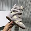 New Hidden Increased High Top Women's Shoes Color Matching Flat Bottom Casual Velcro Sneakers for Women