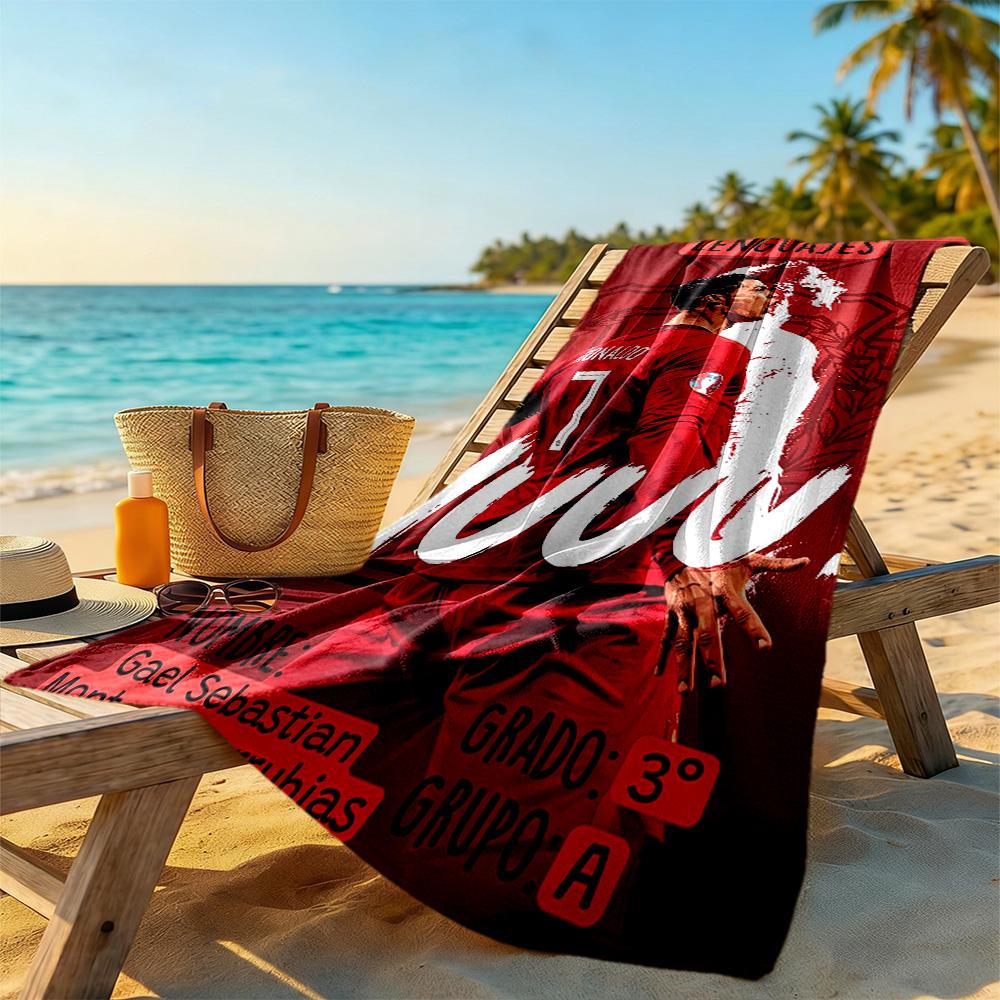 Cristiano Ronaldo Beach Towel Super Soft Microfiber Quickdry Fabric Comfortable Lightweight