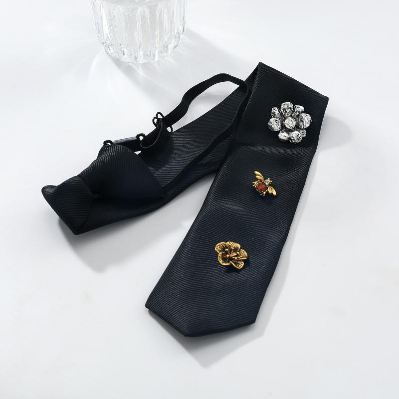 Корейский Цветочный Галстук Черная Пчела Галстук Насекомое Академический Стиль Украшение Рубашечный Галстук Jk Форма Украшение