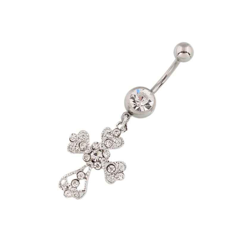 Stainless Steel Cross Pendant Navel Nail    Belly Button Rings For Women Body Sexy Piercing Jewelry