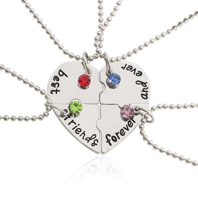 Romantische Beste Freunde Honig Liebe Paar Anhänger Halskette 2 Stück/Set Regenbogen Gebrochenes Herz BFF Gute Freunde Freundschaft Schmuck Geschenk