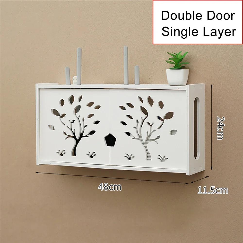 WIFI Router Wall Mounted Organizer Shelf Cable Power Plus Wire TV Set-Top Box Storage Rack for Home Office Storage Supplies