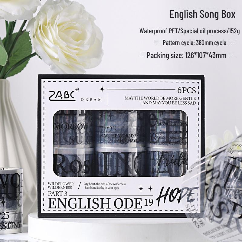 

Подарочная коробка с английской песней Yuezhen: Справочник, водонепроницаемая лента для домашних животных и набор наклеек для ландшафтного дизайна с текстом