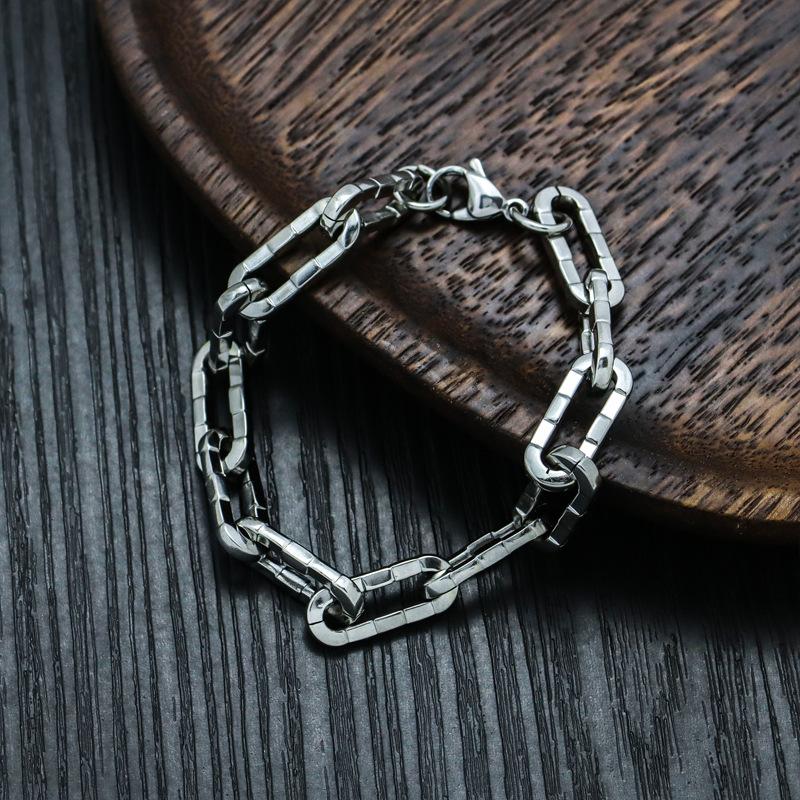 Domineering Charm Hip-Hop Men'S Bracelet Stainless Steel Retro Style Literary Trend Punk Jewelry