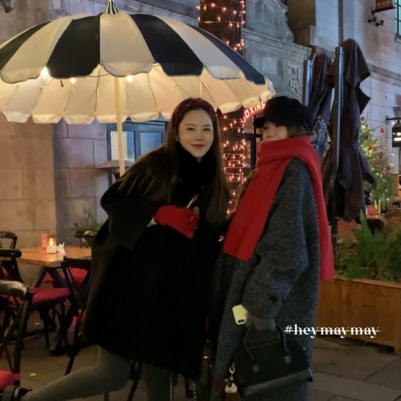 Christmas Positive Red Scarf Festive Transfer New Gift Scarf Warm Thickened Wool