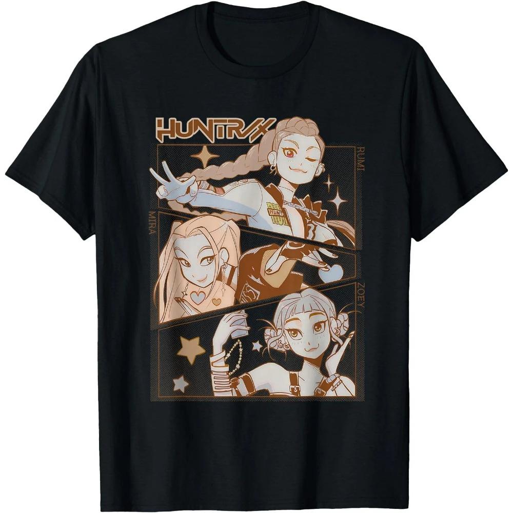 Anime KPop Demon Hunters T-shirt Summer 3D HUNTR/X Print Boys Girls Cartoon Top Summer Unisex Streetwear Clothing