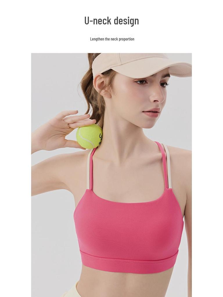 Women's Moisture-Wicking Sports Bra with Padded Straps - Quick-Drying Fitness Tank for Yoga, Pilates, and Tennis