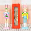 Easter Bunny Nutcracker Figurine Table Centerpiece Wooden Nutcracker Figure Desktop Ornament