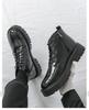 Men's Large Size High-Top Leather Shoes with Thick Soles, Height-Increasing, Autumn/Winter Fashion Trend Martin Boots