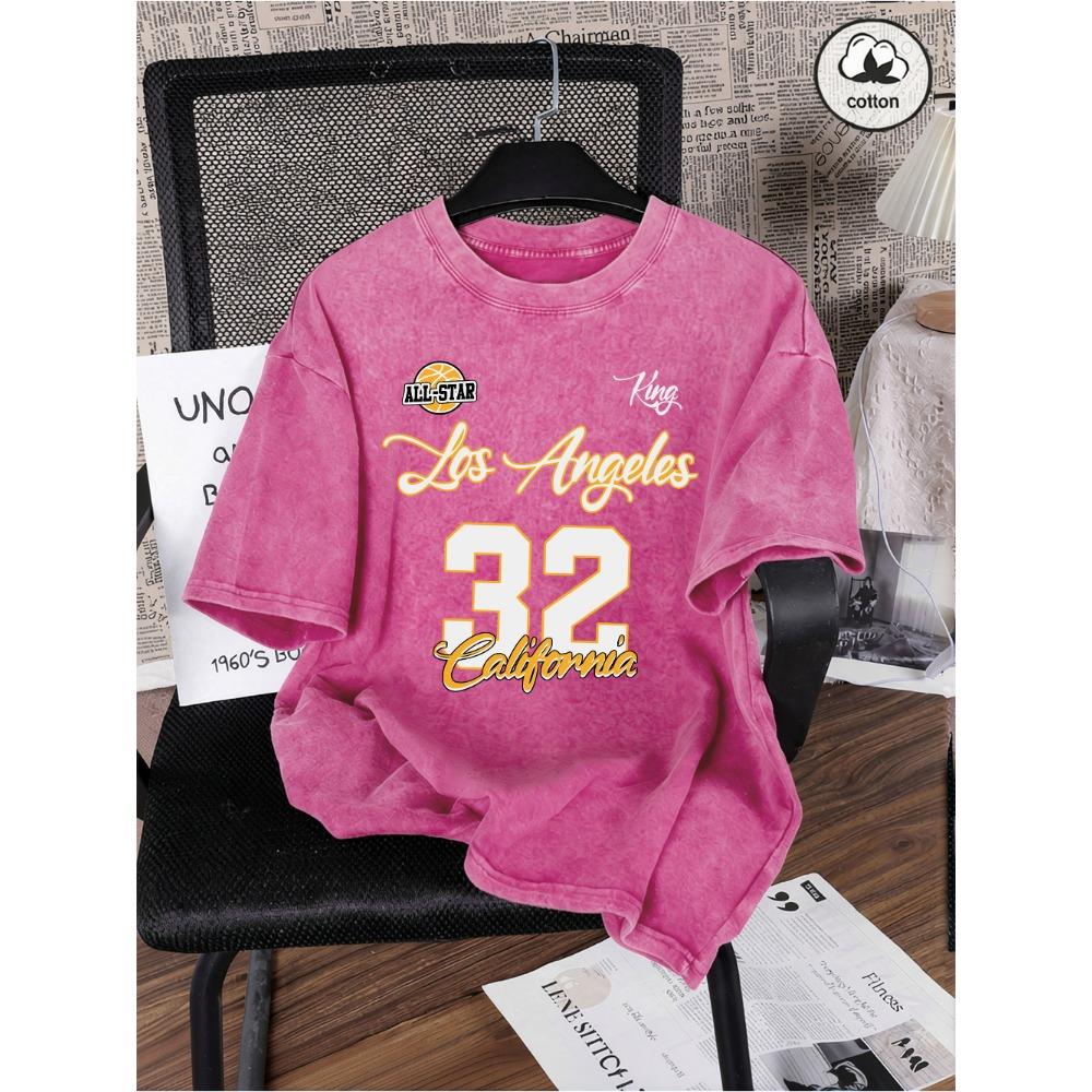 Kalifornien Los Angeles Bedruckte Gewaschene T-Shirts Herren Übergröße Baumwolle T-Shirt Sommer Rundhals Oberteile Lässig Abgenutzt Herren T-Shirts