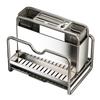 Stainless Steel Knife and Utensil Holder with Cutting Board Rack
