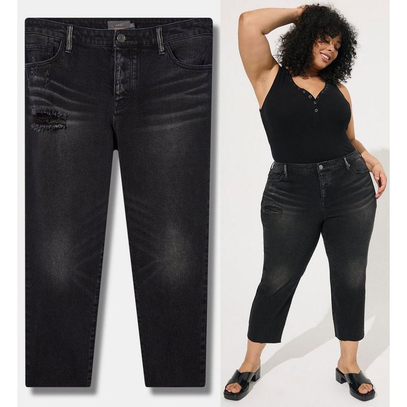 

100.15kg 0.00kg plus Size plus Size Fat Girl Plus Size Women s Clothing Cropped High Waist Slim Looking Loose Denim Gray Black 26