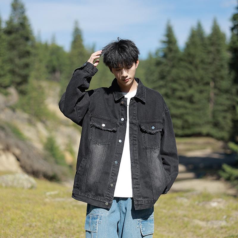 Denim Jacket for Men In Spring and Autumn New American High Street Retro Top Washing Loose and Handsome Jacket