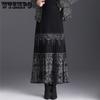 Vintage Knitted Skirt Autumn/Winter Elastic A-line Long Skirt
