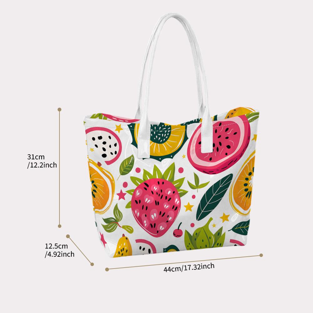 Fruit Pattern Tote Bag Fashion Casual Large Capacity Daily Commute Shoulder Handbag for Women