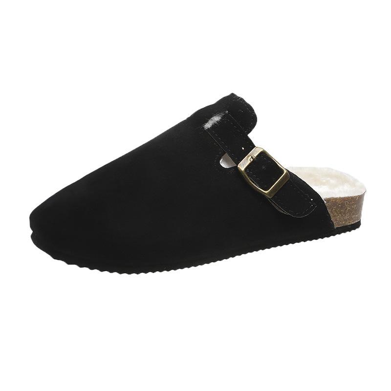 New large-size women's shoes Boken bag head half-drag pedal sandals women's summer wear round head half-drag lazy shoes