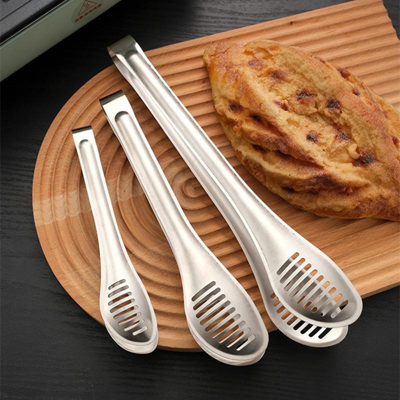 3-Size Hollow Kitchen Barbecue Food Tongs Stainless Steel Meat Salad Clip Multifunctional Home Cooking Utensils Kitchenware