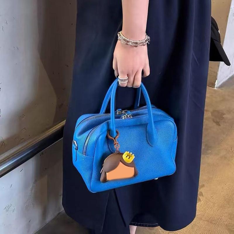 

Lychee Leather Boston Bag With Dual Zipper Closure Minimalist Design Durable Pu Versatile Work Commute Women Shoulder Handbag 23cmx13cmx15cm