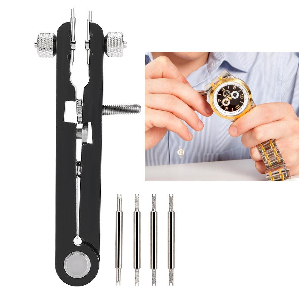 6825 Legierung Uhrenarmband Entferner Einstellwerkzeug V-förmige Federstegzange (Schwarz 6-Pin)