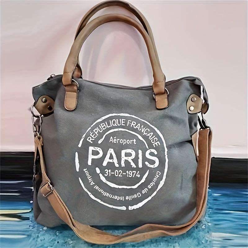 

Printed canvas tote bag shoulder messenger women s bag серый