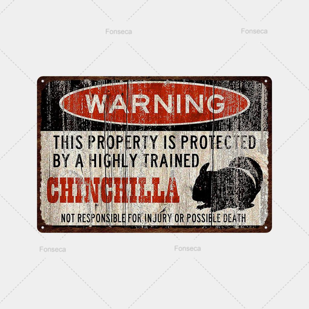 Vintage Tin Attention Animal Warning Signs Metal Sign Plaque Metal Public Retro Wall Decor Garden Park Wild Cave Metal Poster