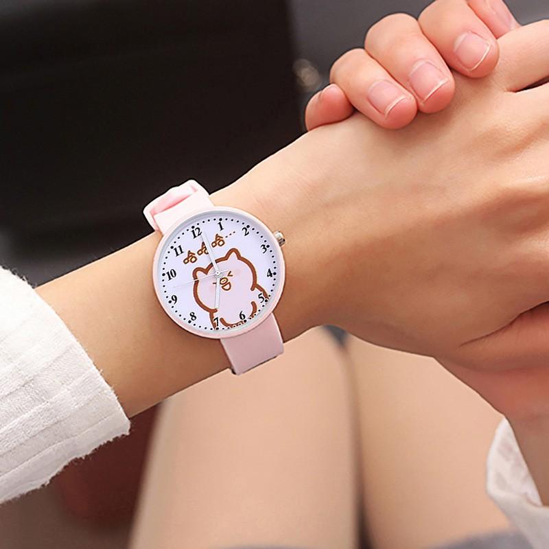 Watch Boys And Girls Simple Junior High School Elementary School Students Cute Soft Girl Jelly Pink Quartz Watch