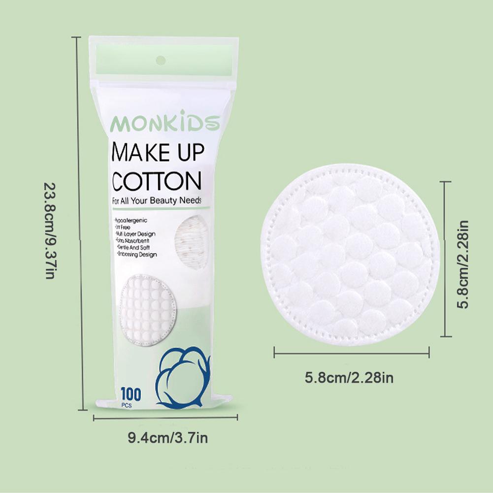 100pcs Soft Round Cotton Pad With Double-sided Texture Daily Facial Cleaning Makeup Removal Skin Care For Home And Travel Use