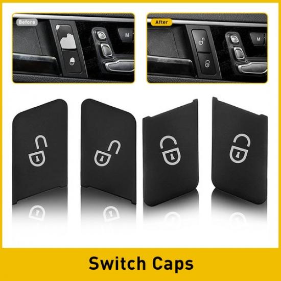 Lock Unlock Switch Button Patch Trim Cover Sticker For Benz W212 W204 X204